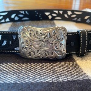 Genuine Hand Tooled Leather Belt